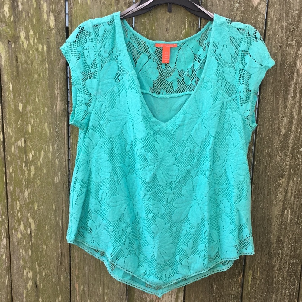 Chelsea & Violet Knit Top Medium Teal Color EUC